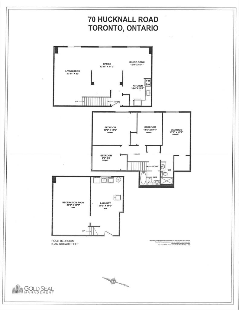 4-bedroom floor plan at Hucknall Apartments, North York, Toronto
