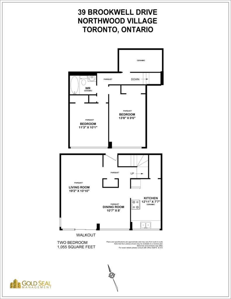 2-bedroom floor plan at Northwoods Village, North York, Toronto